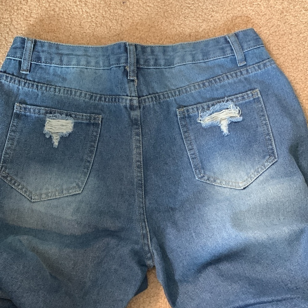 Destructed Flare Blue Jeans Size 30 NWOT - Picture 3 of 5